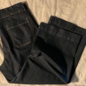 Colette Crop Wide-Leg Jeans by Maeve Dark Denim Size 32